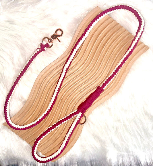 Raspberry Herringbone Leash