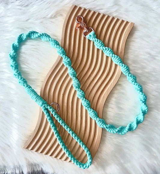 Tiffany Blue Spiral Leash